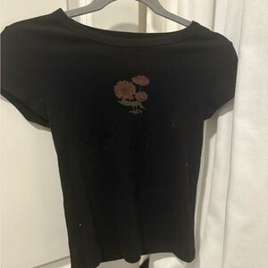 American Eagle Black Geometric Tee